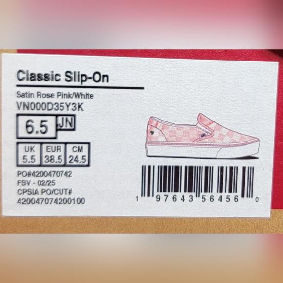 Vans Classic Slip-On Satin shoes in Rose Pink - Picture 6 of 6